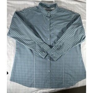 World Wide Sportsman Shirt XXL Blue Plaid Fishing Button Up Long Sleeve Mens